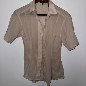 Theory Men's Light Tan Short Sleeve Shirt